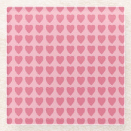 Posavasos De Vidrio Pink Hearts Seamless Pattern