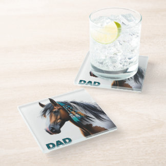 Posavasos De Vidrio Pintar caballo con cuentas nativas