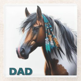 Posavasos De Vidrio Pintar caballo con cuentas nativas
