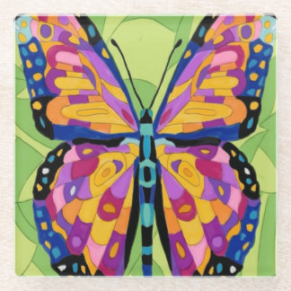 Posavasos De Vidrio Pintura abstracta de mariposa
