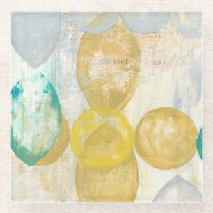 Posavasos De Vidrio Pintura abstracta moderna en Newsprint