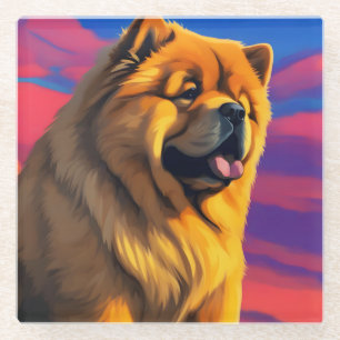 Posavasos De Vidrio Pintura de Chow Chow