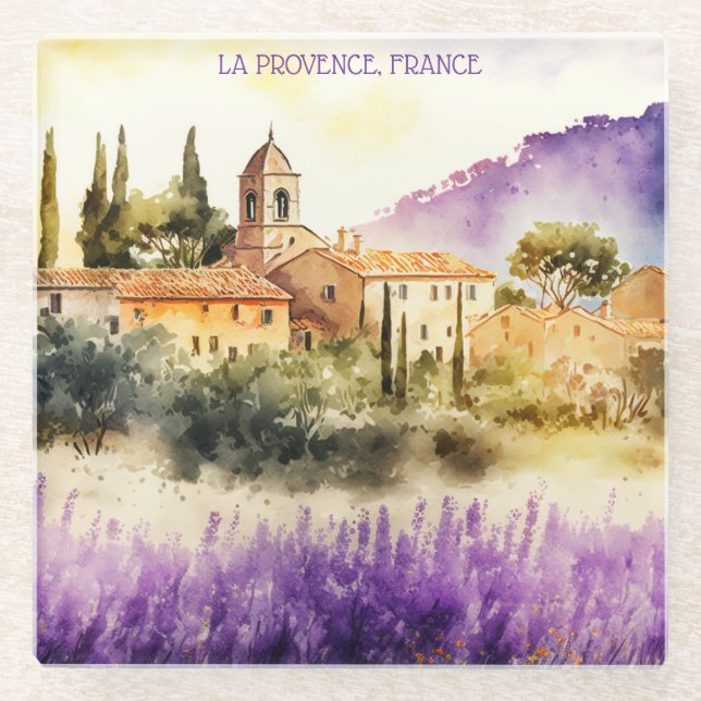 Posavasos De Vidrio Pintura de Francia en La Provence (Anverso)