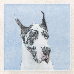 Posavasos De Vidrio Pintura de gran dano (Harlequin) - Arte original d