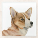 Posavasos De Vidrio Pintura de la acuarela del Corgi Galés<br><div class="desc">Ésta es una pintura de la acuarela de un perro del corgi galés. Su cara está dando vuelta levemente hacia nuestra dirección.</div>
