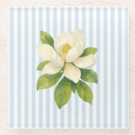 Posavasos De Vidrio Pintura de magnolia franja náutica