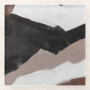 Posavasos De Vidrio Pintura de medios mixtos, diseño abstracto minimal