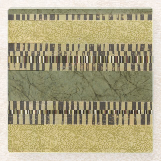 Posavasos De Vidrio Pintura de panel con múltiples patrones (Anverso)