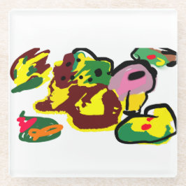 Posavasos De Vidrio Pintura de pavo real