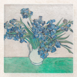 Posavasos De Vidrio Pintura de Van Gogh Jarrón de Iris Impresionismo