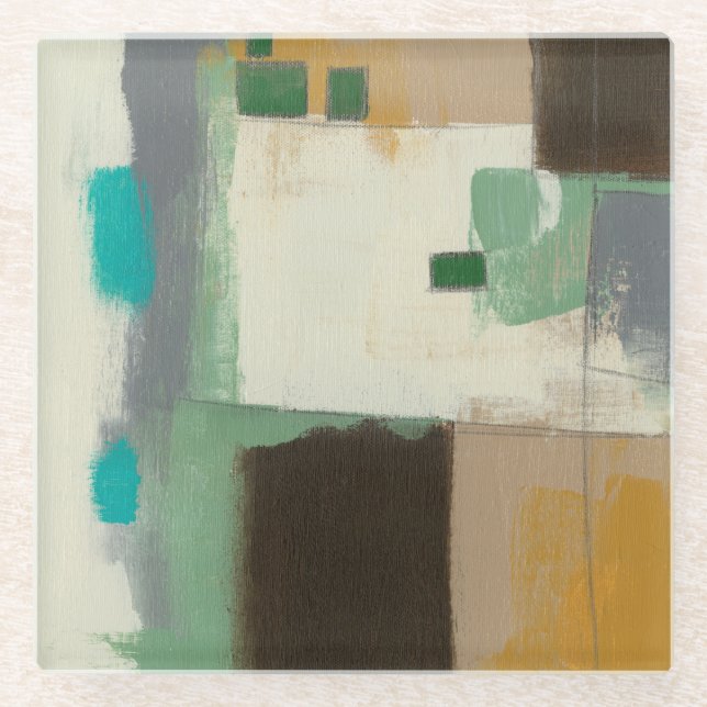 Posavasos De Vidrio Pintura del expresionista con los movimientos (Anverso)