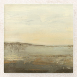 Posavasos De Vidrio Pintura moderna de aceite paisajista de la puesta 