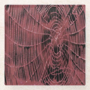 Posavasos De Vidrio Pintura Resumen De Una Magenta Red De Cobardes Ros
