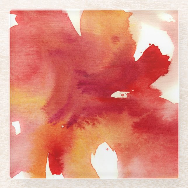 Posavasos De Vidrio Pinturas abstractas de la acuarela (Anverso)