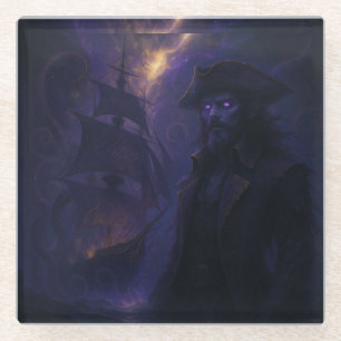 Posavasos De Vidrio Pirata Astral en Luz de Amatista