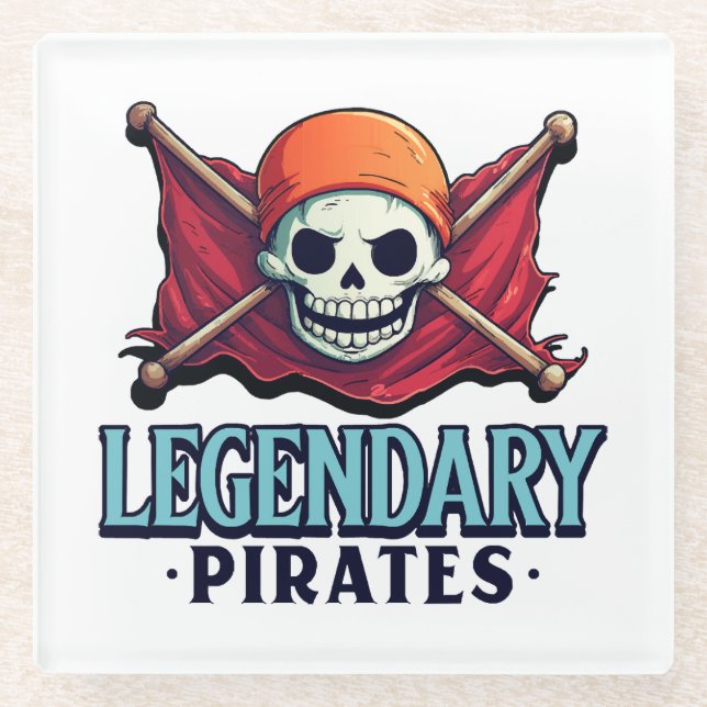 Posavasos De Vidrio Piratas legendarios (Anverso)
