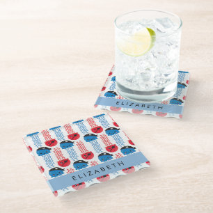 Posavasos De Vidrio Pirate Jellyfish, patrón de medusas, tu nombre