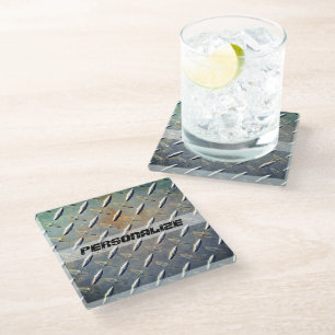 Posavasos De Vidrio Placa de acero con diamantes de alta resistencia c