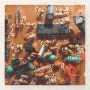 Posavasos De Vidrio Placa de PC antigua