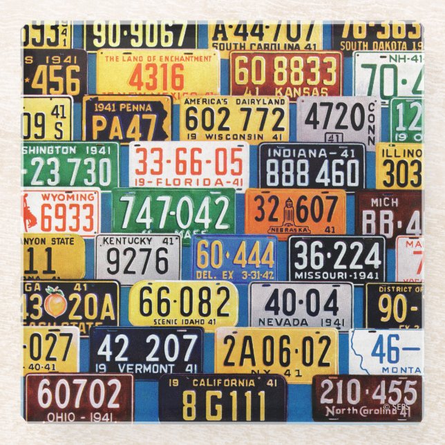 Posavasos De Vidrio Placas de H. Wilson Smith (Anverso)