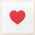 Posavasos De Vidrio Plain Modern White Red Love Heart Graphic<br><div class="desc">Plain Minimalist Modern Designs. They're all simple,  attractive,  unique.</div>