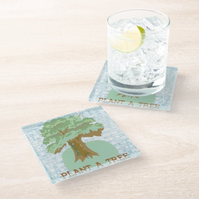 POSAVASOS DE VIDRIO PLANTAR UN ÁRBOL  (Angular)