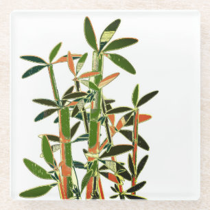 Posavasos De Vidrio Plantas chinas de bambú. Arte moderno