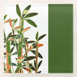 Posavasos De Vidrio Plantas chinas de bambú. Arte moderno