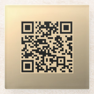 Posavasos De Vidrio Plantilla de código QR editable instantáneamente