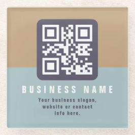 Posavasos De Vidrio Plantilla de código QR moderno editable | Colores 