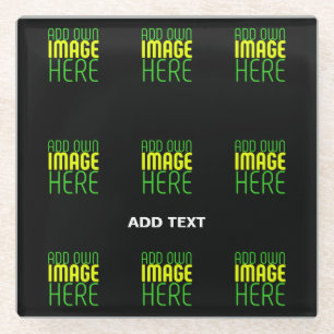 POSAVASOS DE VIDRIO PLANTILLA DE TEXTO DE IMAGEN NEGRA SENCILLA EDITAB