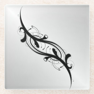 Posavasos De Vidrio Plata Realzada