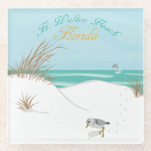 Posavasos De Vidrio Playa del pie Walton (la Florida)