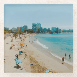 Posavasos De Vidrio Playa San Juan - Alicante - España