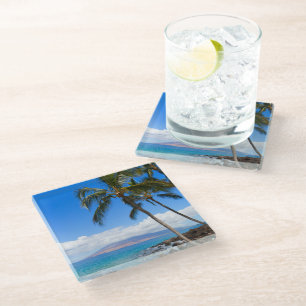 Posavasos De Vidrio Playas tropicales Isla Maui Hawaii