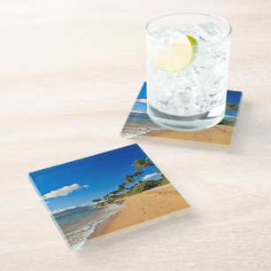 Posavasos De Vidrio Playas tropicales Wailea, Maui, Hawaii