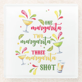 Posavasos De Vidrio Plaza Margarita de acuarela festiva