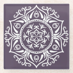 Posavasos De Vidrio Plum Mandala