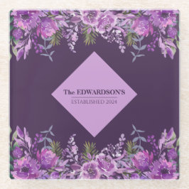 Posavasos De Vidrio Plum Perfection: Glamour de Jardín