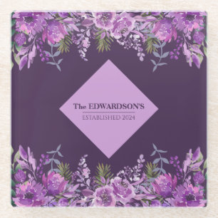 Posavasos De Vidrio Plum Perfection: Glamour de Jardín