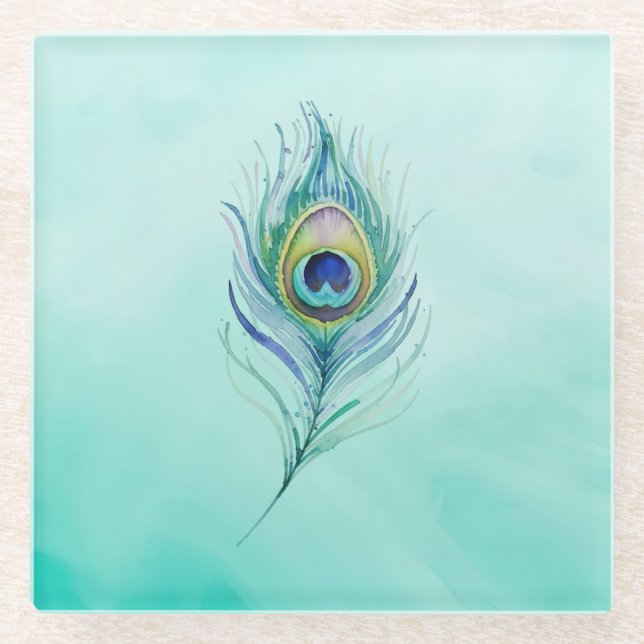 Posavasos De Vidrio Pluma (Anverso)