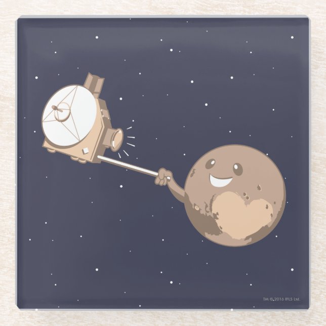 Posavasos De Vidrio Plutón Selfie (Anverso)