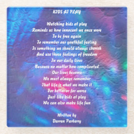 Posavasos De Vidrio Poema "Niños en juego" - Montaña rusa