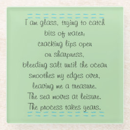 Posavasos De Vidrio Poesía de playa