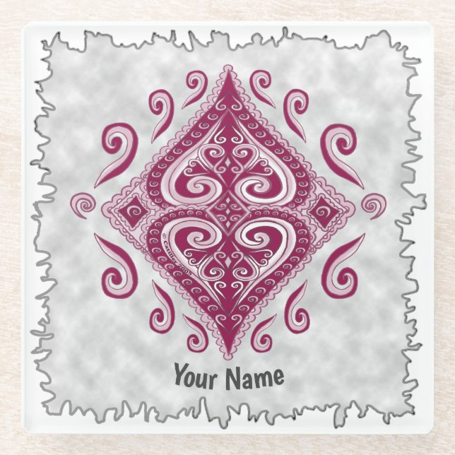 Posavasos De Vidrio Poker Diamonds (Anverso)