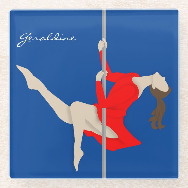 Posavasos De Vidrio Pole Fitness (Anverso)