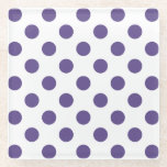 Posavasos De Vidrio Polka ultravioleta sobre blanco<br><div class="desc">El color de Pantone del año 2018 es ultra violeta.</div>
