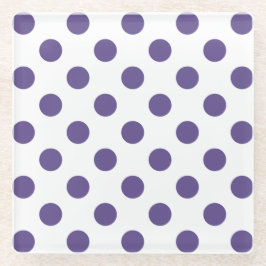 Posavasos De Vidrio Polka ultravioleta sobre blanco