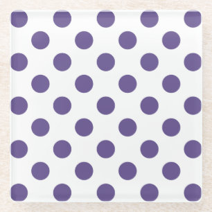 Posavasos De Vidrio Polka ultravioleta sobre blanco