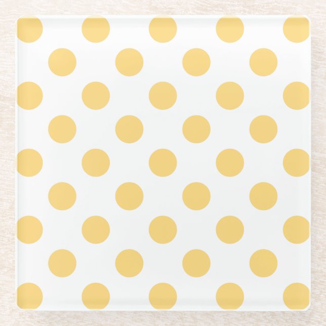 Posavasos De Vidrio Polkadots amarillos (Anverso)